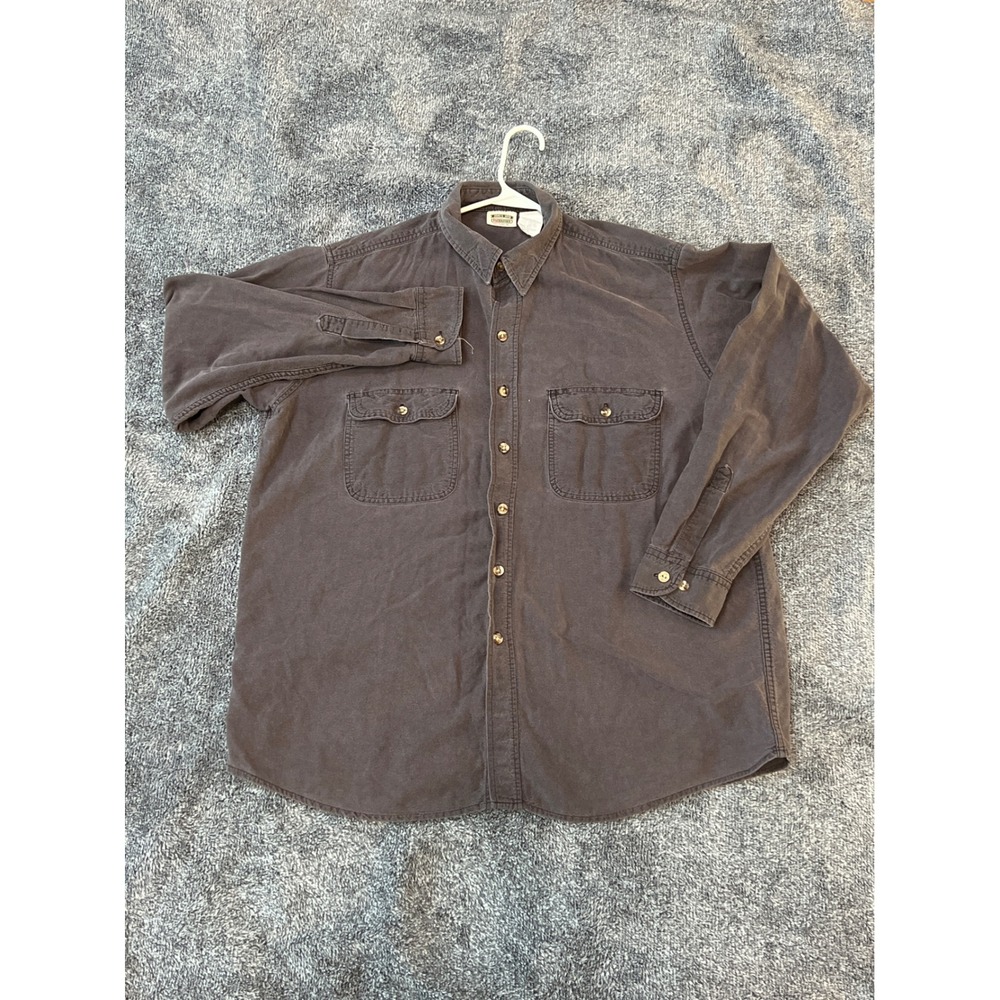 Five Brother Mens XL Tall Brown Cotton Heavy Flannel Work Shirt Button Down Long